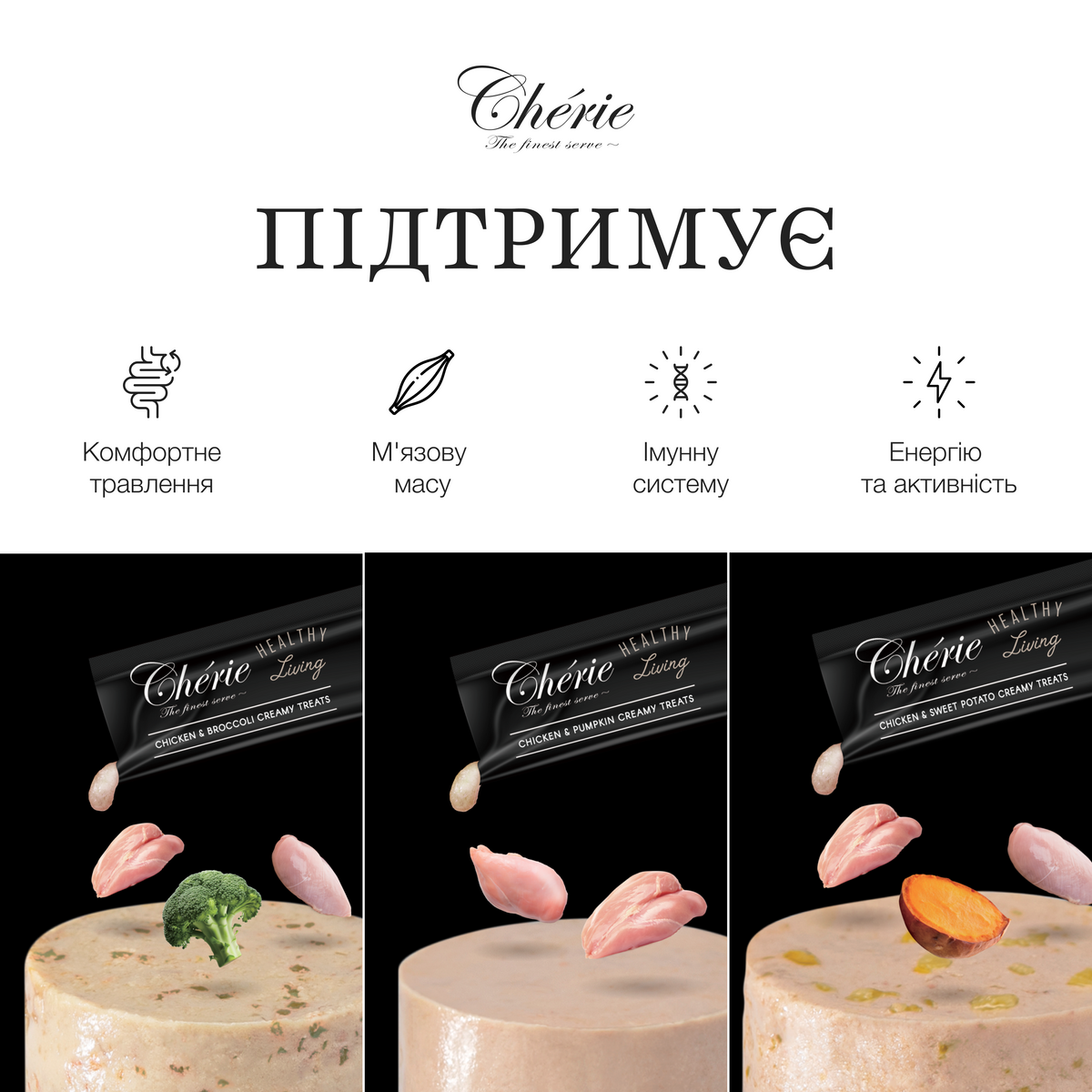 КРЕМОВІ ЛАСОЩІ ДЛЯ СОБАК, АСОРТІ З КУРКОЮ, 50×12 г