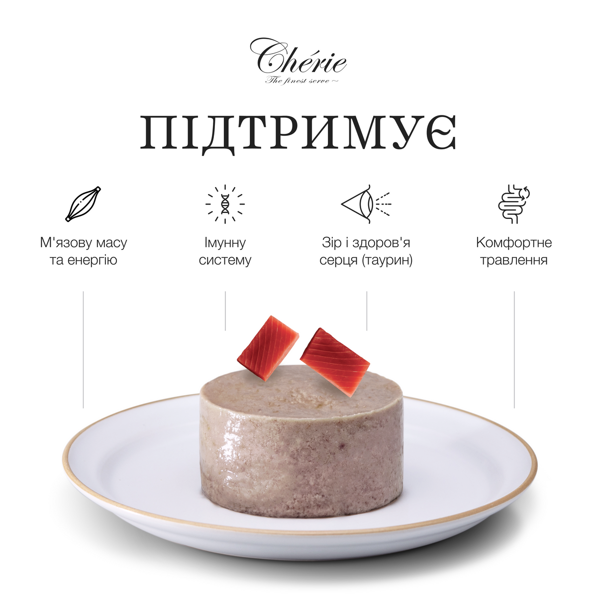 ВОЛОГИЙ КОРМ-МУС ІЗ ТУНЦЯ ДЛЯ КОТІВ РІЗНОГО ВІКУ, 90 г
