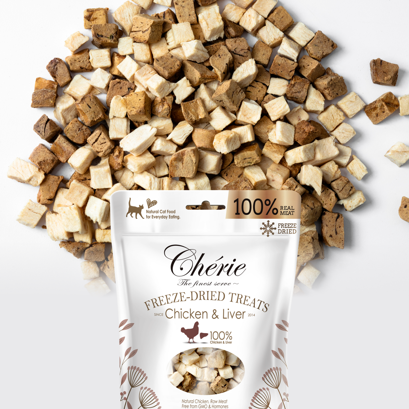 Chérie | Набір Cухого Kорму | Для Стерилізованих Котів | зі смаком Курки та Індички | 4x400 г + Сублімовані ласощі у подарунок