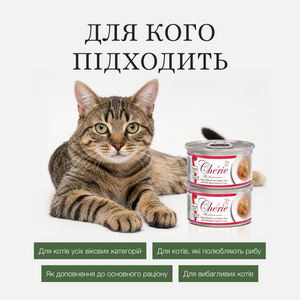 ШМАТОЧКИ ТУНЦЯ ТА ЛОСОСЯ В СОУСІ ДЛЯ КОТІВ, 80 г