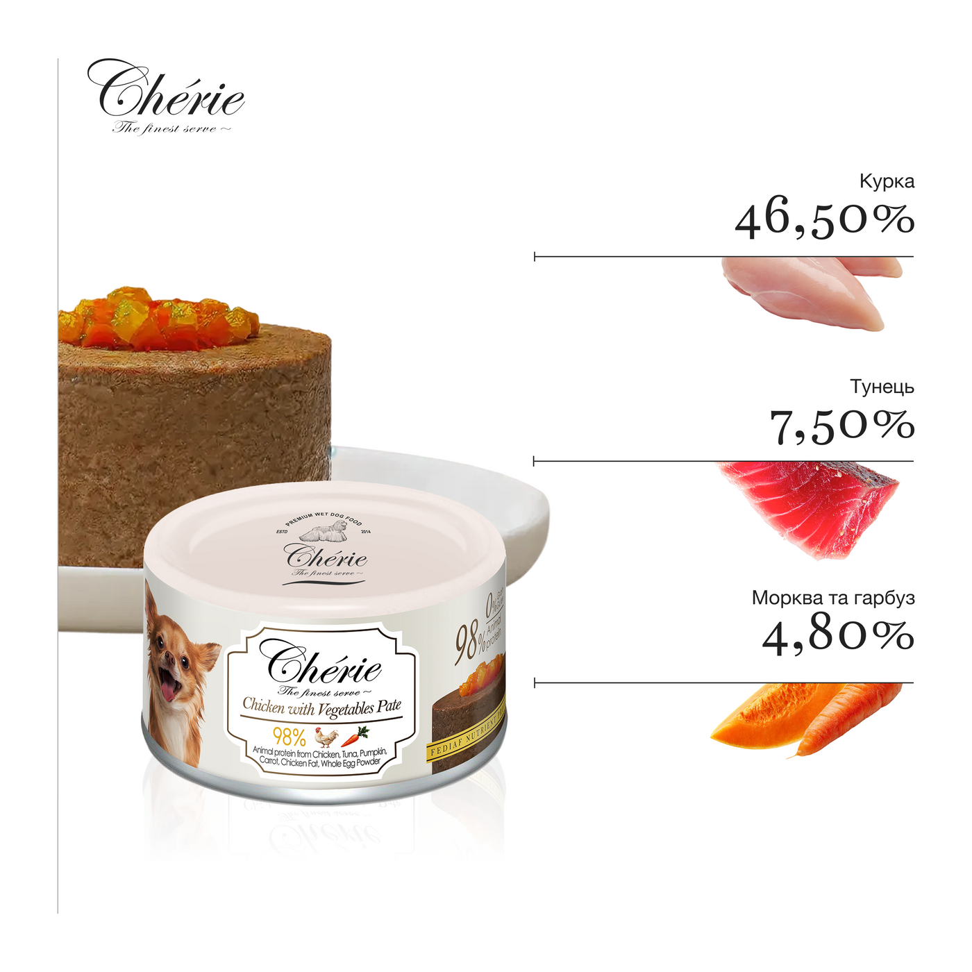 ПАШТЕТ ІЗ КУРКОЮ ТА ОВОЧАМИ ДЛЯ СОБАК, 80 г