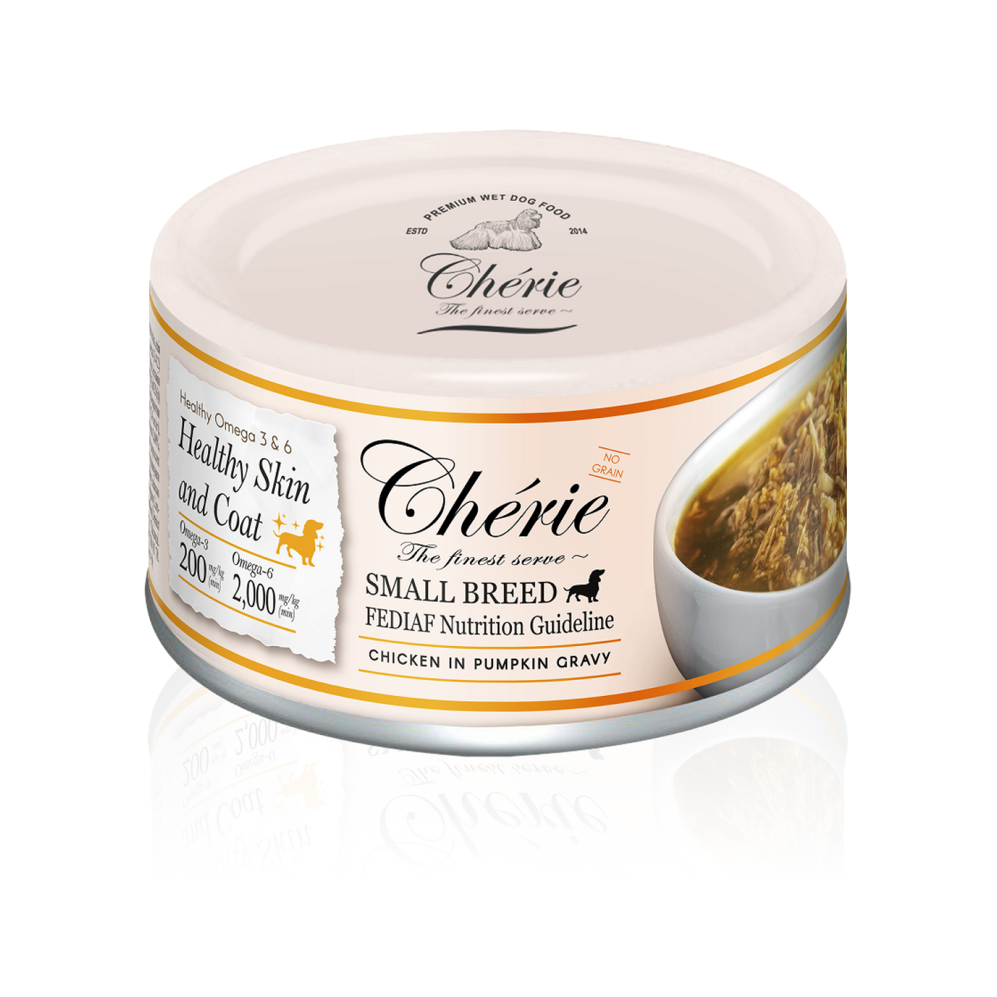 CHÉRIE ВОЛОГИЙ КОРМ З КУРКОЮ В ГАРБУЗОВОМУ СОУСІ ДЛЯ СОБАК 80 г