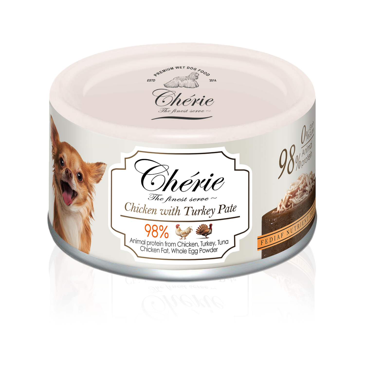 Chérie Pate Вологий корм Паштет з Куркою та Індичкою для собак  80 г.