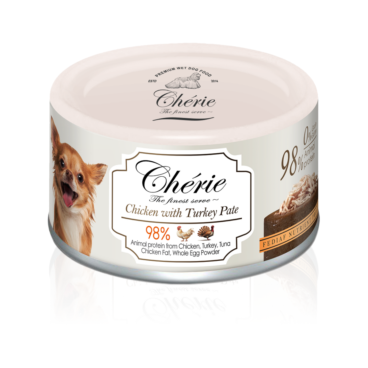 Chérie Pate Вологий корм Паштет з Куркою та Індичкою для собак  80 г.