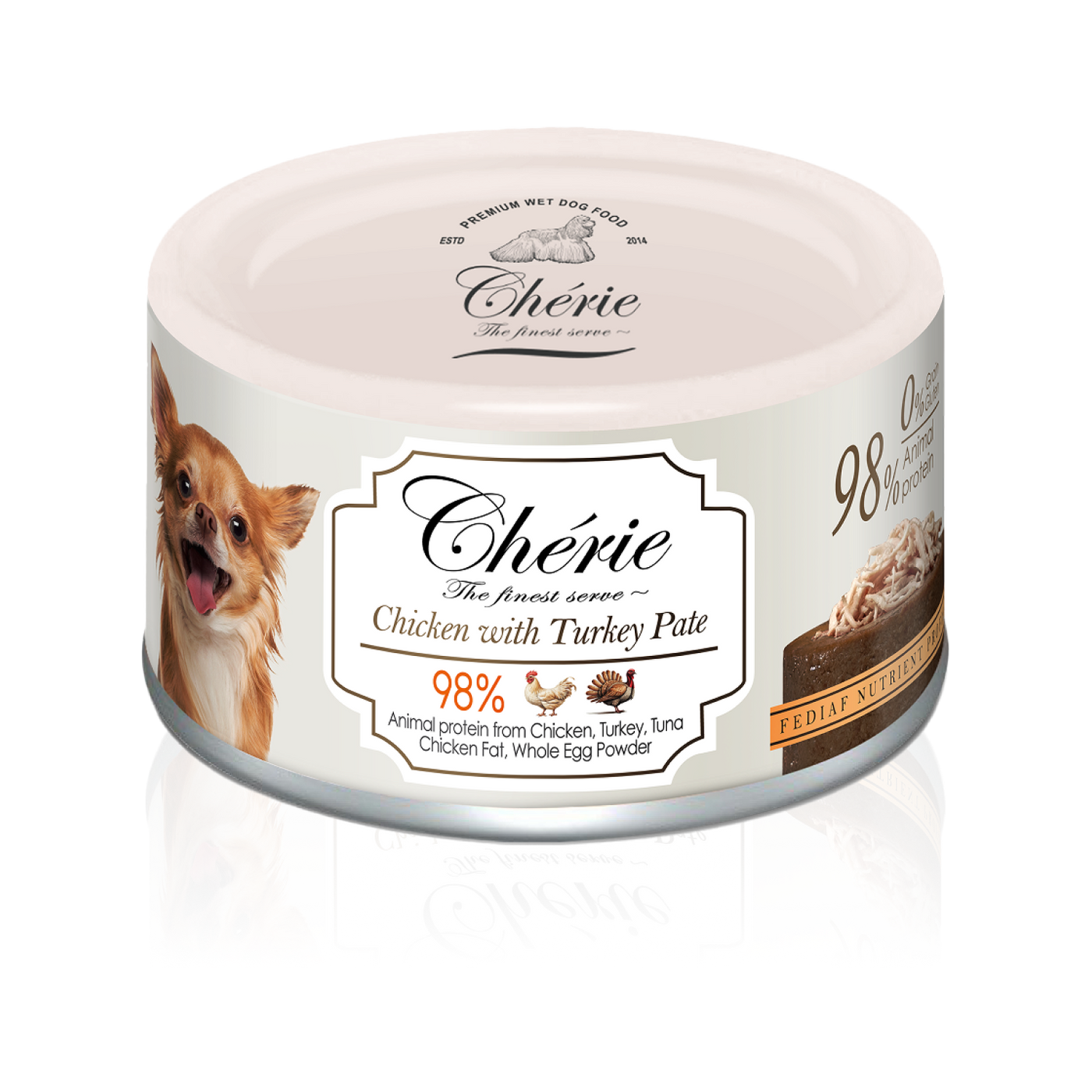 CHÉRIE PATE ВОЛОГИЙ КОРМ ПАШТЕТ З КУРКОЮ ТА ІНДИЧКОЮ ДЛЯ СОБАК  80 г