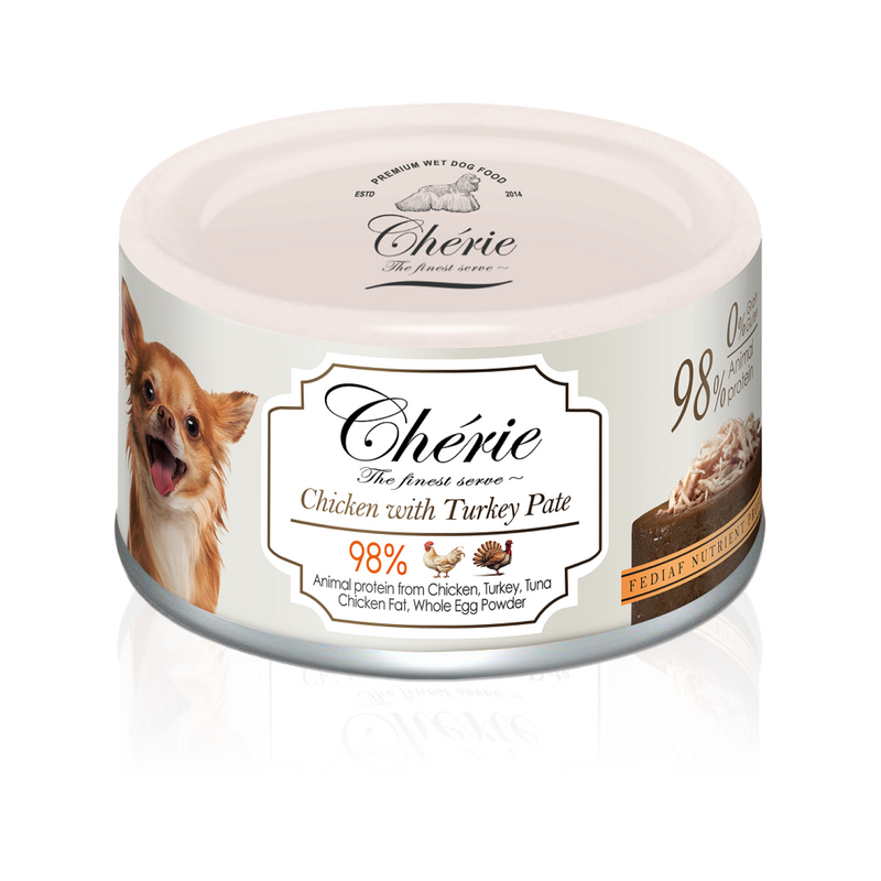 Chérie Pate Вологий корм Паштет з Куркою та Індичкою для собак  80 г.