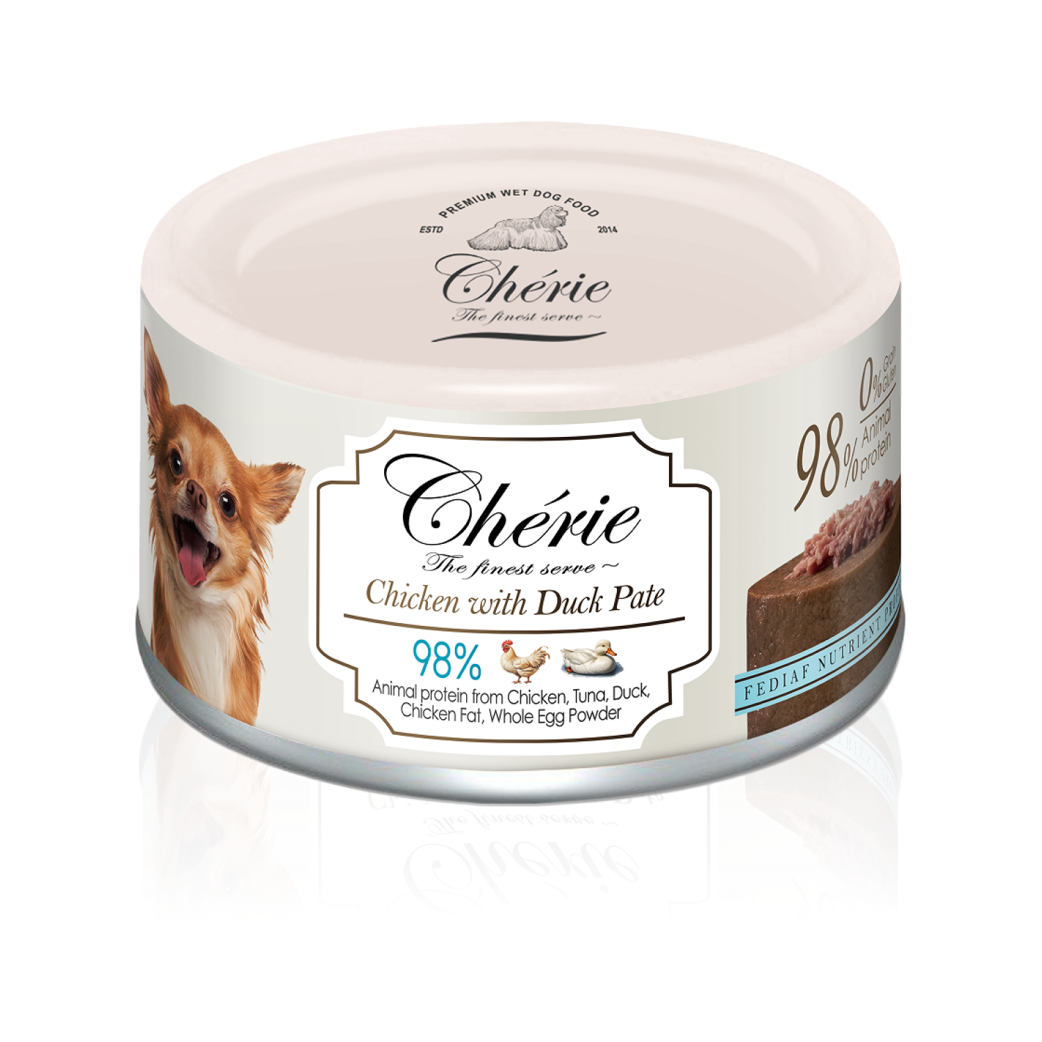 Chérie Pate Вологий корм Паштет з Куркою та Качкою для собак  80 г.