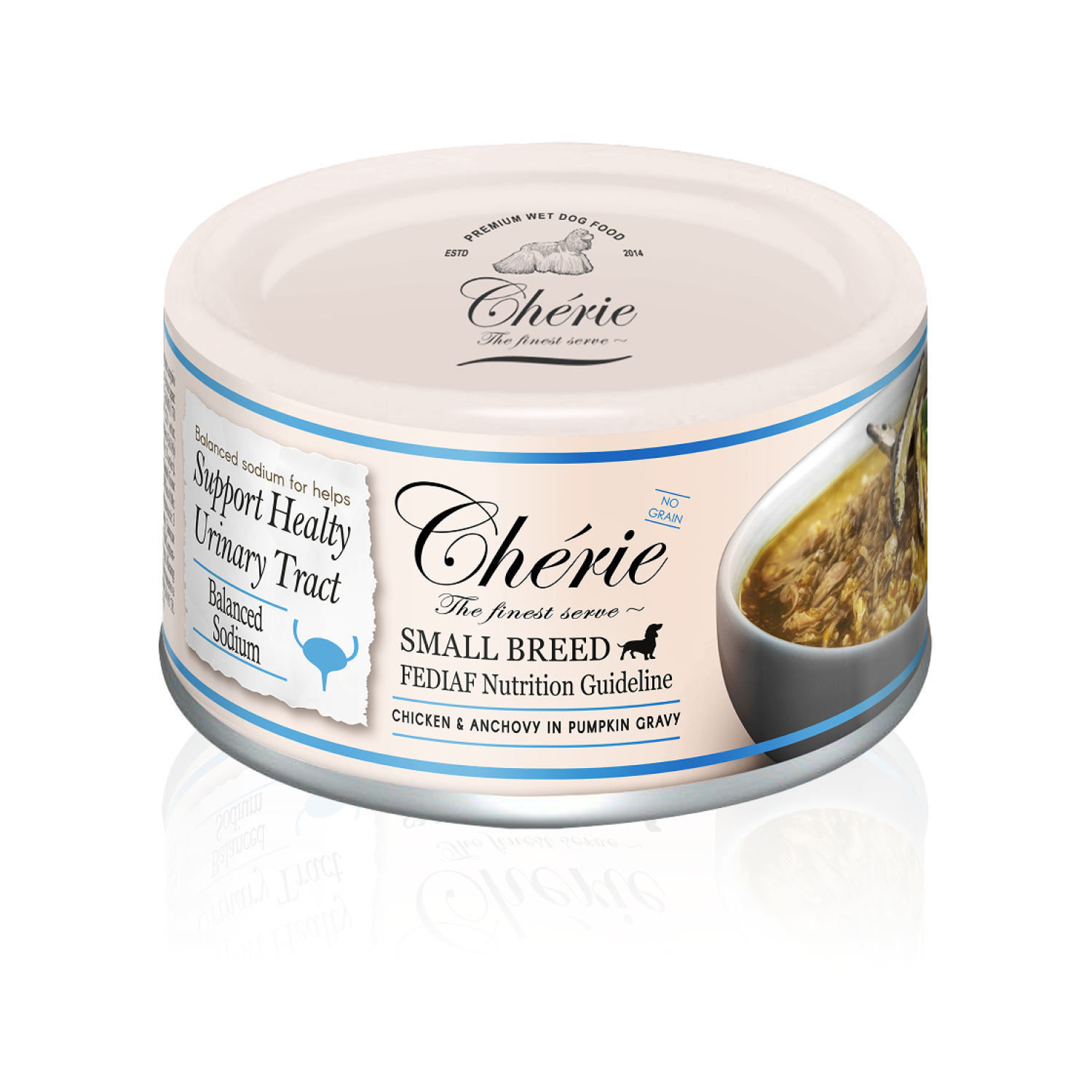Chérie Вологий корм з Куркою та Анчоусами в гарбузовому соусі для собак  80 г.