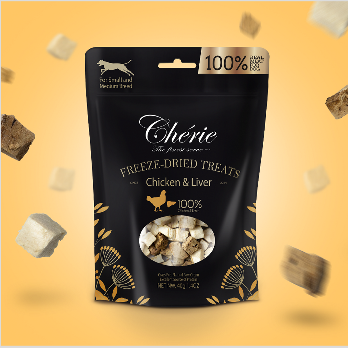 Chérie Сублімовані ласощі з Курки та печінки для собак 40 г.