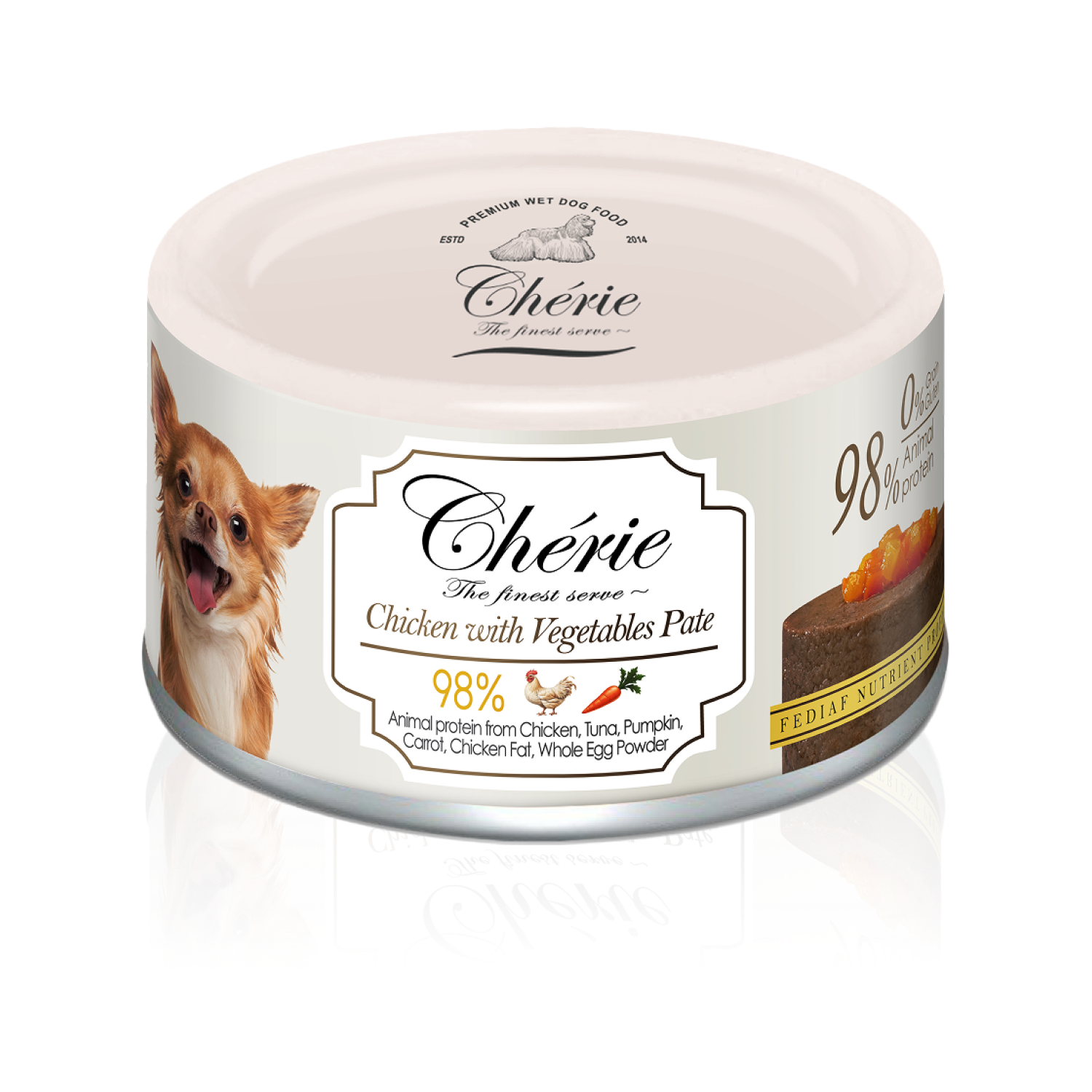 Chérie Pate Вологий корм Паштет з Куркою та Овочами для собак  80 г.