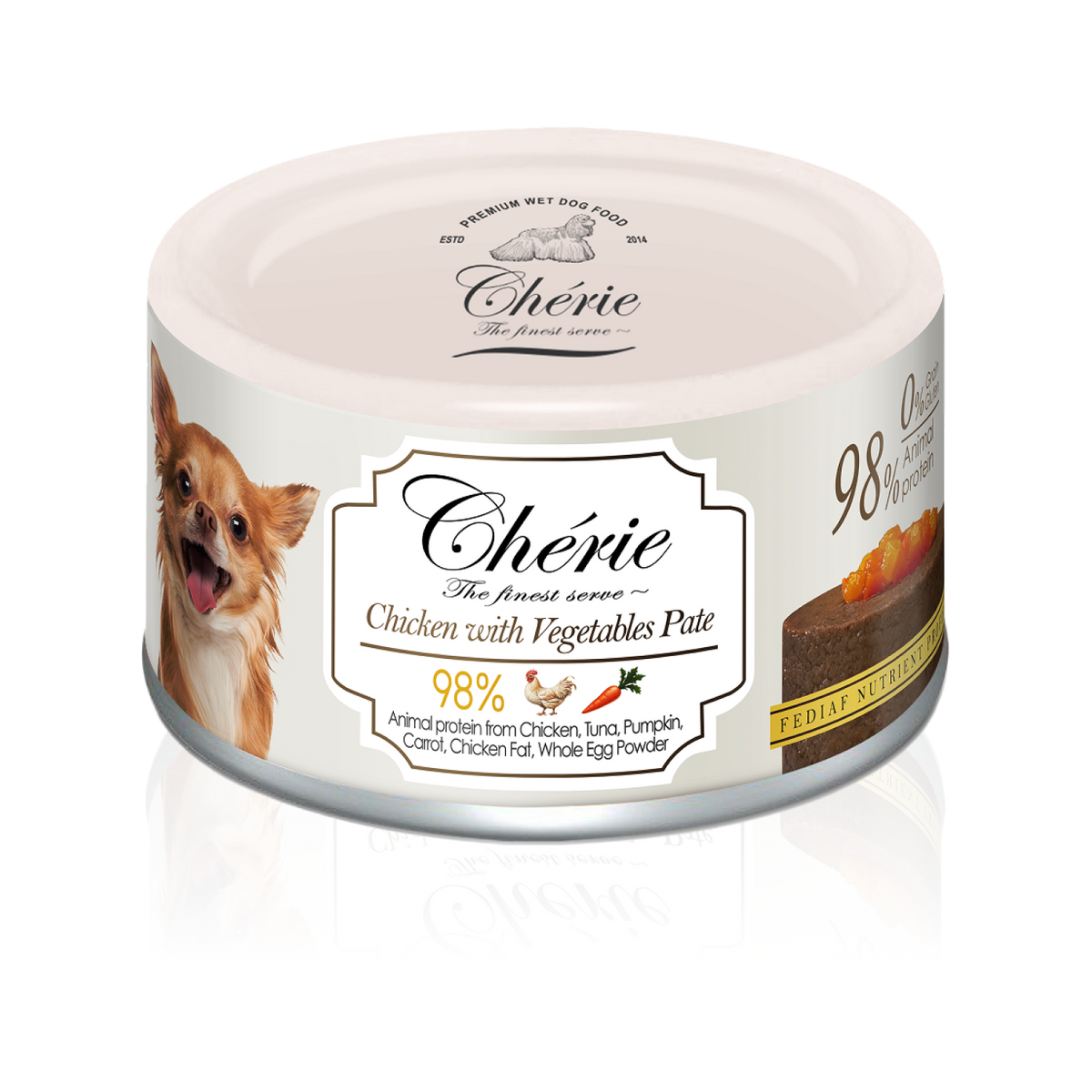 Chérie Pate Вологий корм Паштет з Куркою та Овочами для собак  80 г.