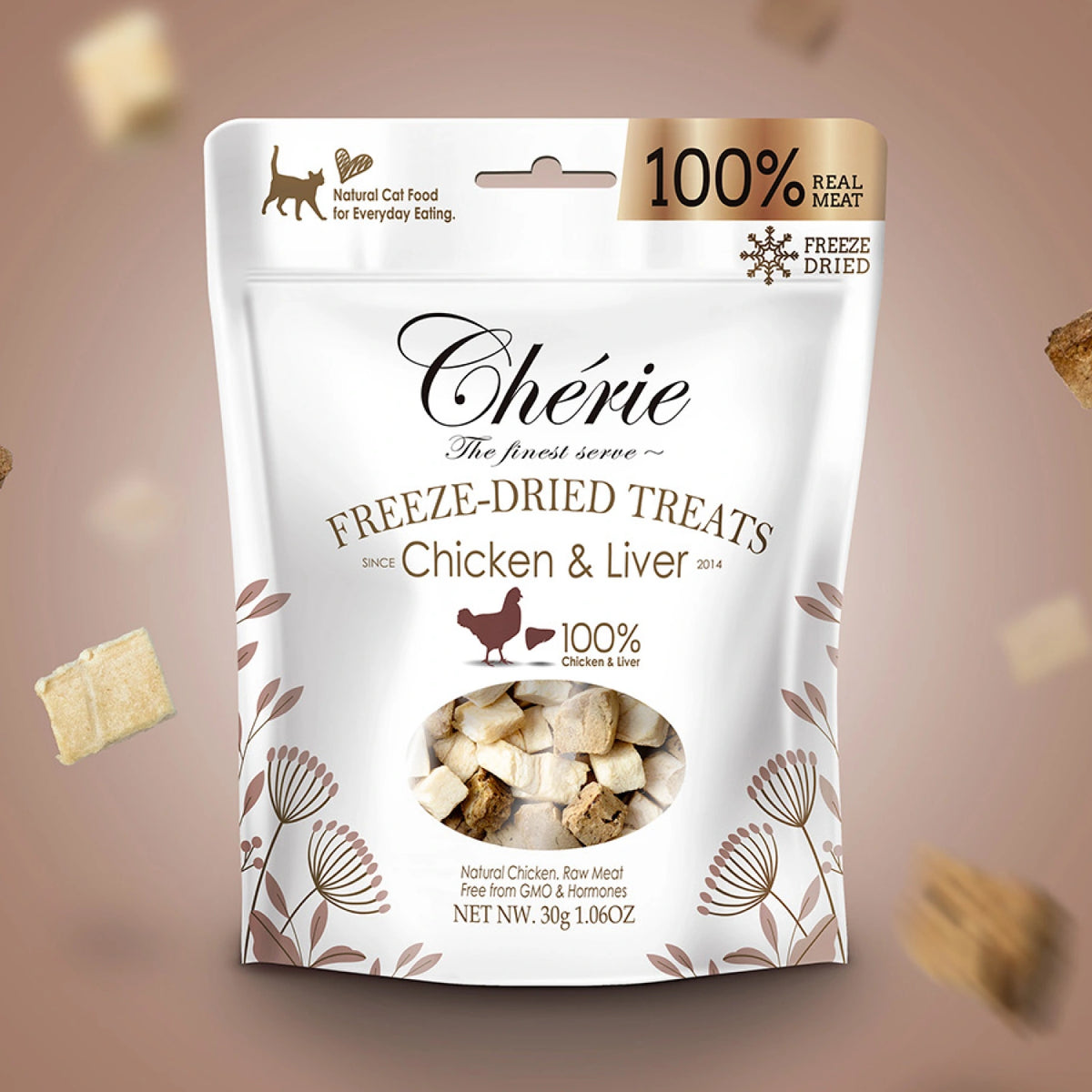 CHÉRIE СУБЛІМОВАНІ ЛАСОЩІ З КУРКИ ТА КУРЯЧОЇ ПЕЧІНКИ 30 г.