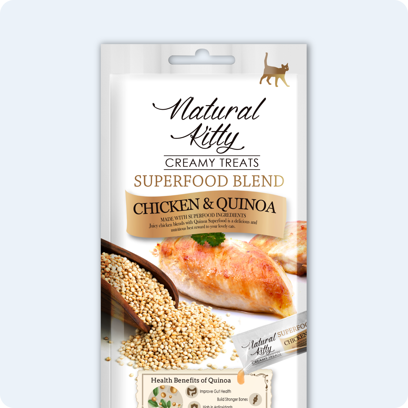 СУПЕРФУД ДЛЯ КОТІВ З КУРКОЮ ТА КІНОА 4х12 г
