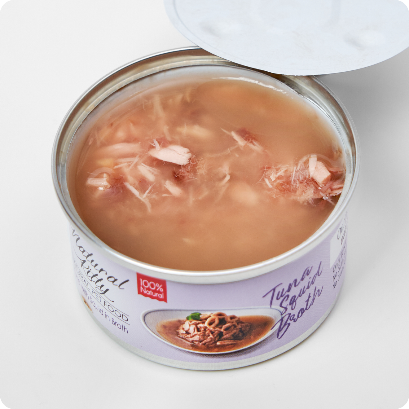 ВОЛОГИЙ КОРМ ТУНЕЦЬ З КАЛЬМАРАМИ У БУЛЬЙОНІ ДЛЯ КОТІВ 80 г