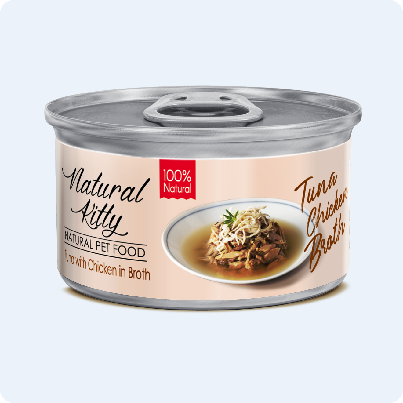 ВОЛОГИЙ КОРМ ТУНЕЦЬ З КУРКОЮ У БУЛЬЙОНІ ДЛЯ КОТІВ 80 г