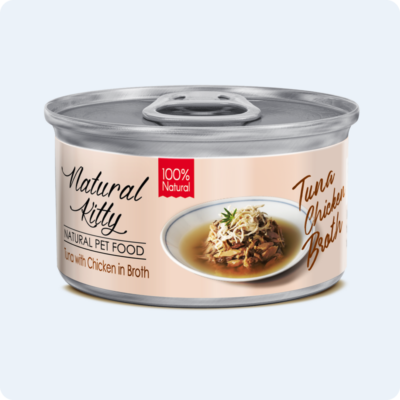 ВОЛОГИЙ КОРМ ТУНЕЦЬ З КУРКОЮ У БУЛЬЙОНІ ДЛЯ КОТІВ 80 г