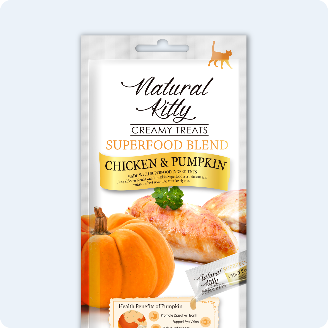 СУПЕРФУД ДЛЯ КОТІВ З КУРКОЮ ТА ГАРБУЗОМ 4х12 г