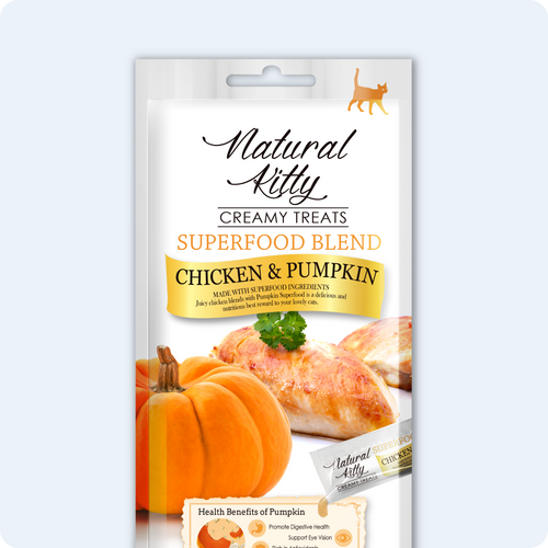 СУПЕРФУД ДЛЯ КОТІВ З КУРКОЮ ТА ГАРБУЗОМ 4х12 г