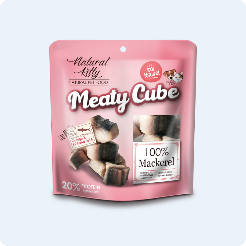 NATURAL KITTY М’ЯСНІ КУБИКИ ЗІ СКУМБРІЇ ДЛЯ КОТІВ 60 г