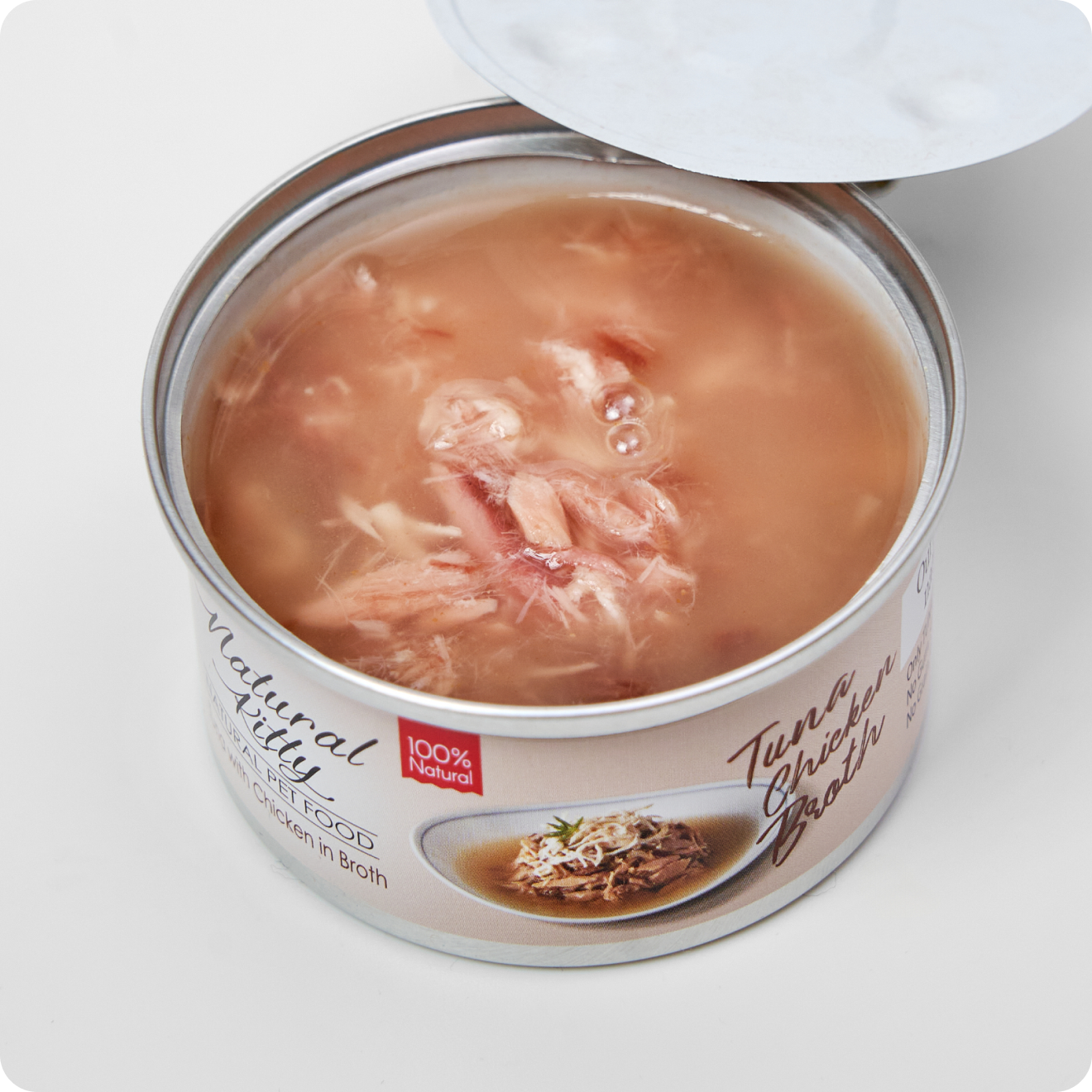 ВОЛОГИЙ КОРМ ТУНЕЦЬ З КУРКОЮ У БУЛЬЙОНІ ДЛЯ КОТІВ 80 г