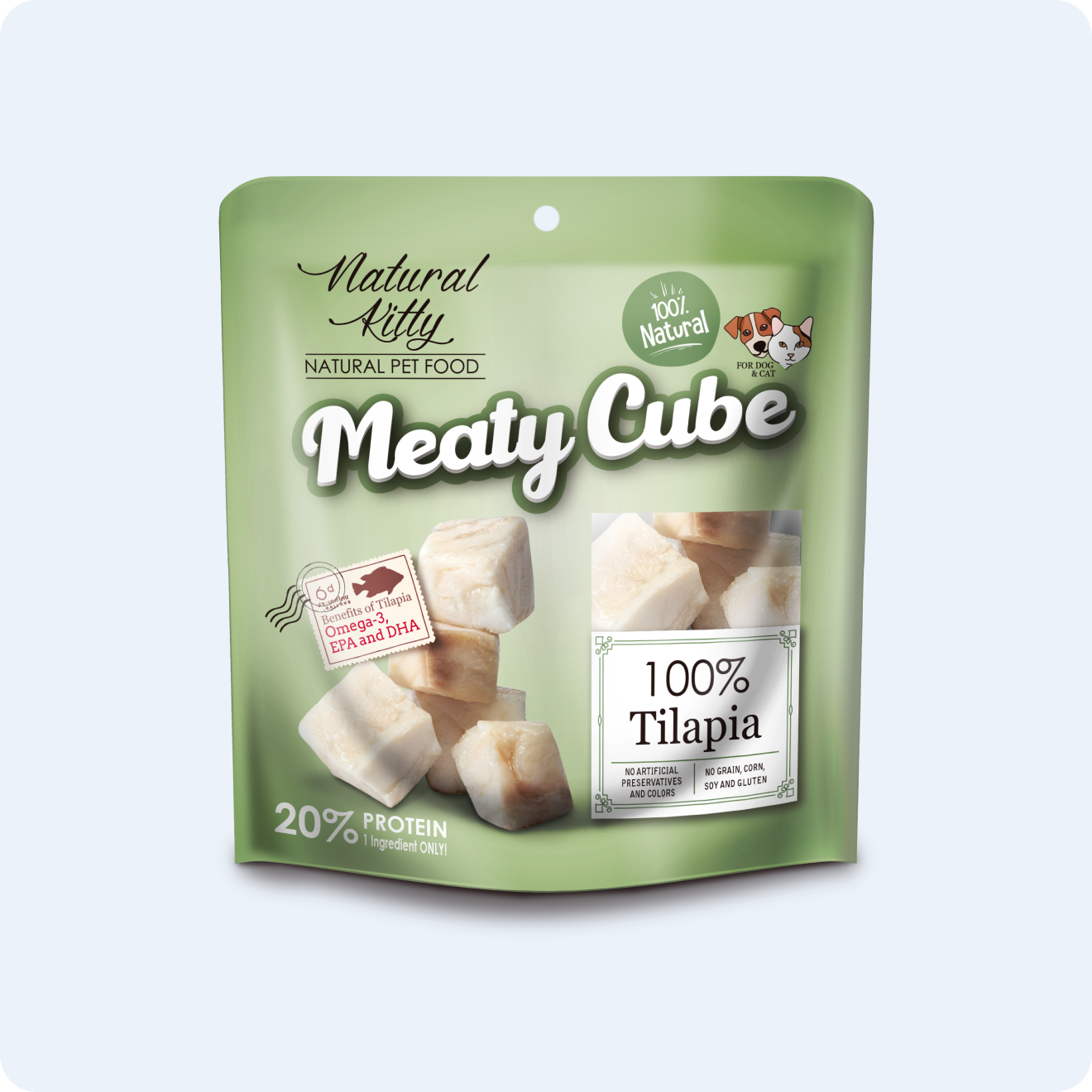 NATURAL KITTY М’ЯСНІ КУБИКИ З ТІЛАПІЇ ДЛЯ КОТІВ 50 г