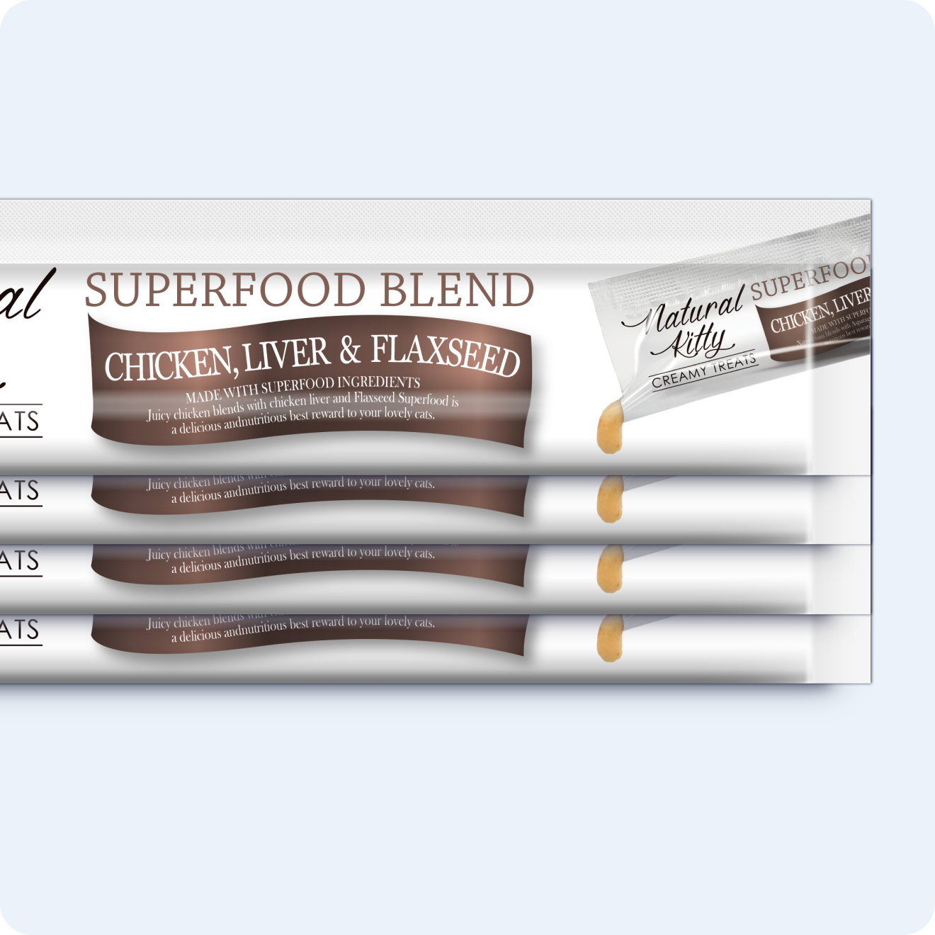 СУПЕРФУД ДЛЯ КОТІВ З КУРЯЧОЮ ПЕЧІНКОЮ ТА НАСІННЯМ ЛЬОНУ 4х12 г