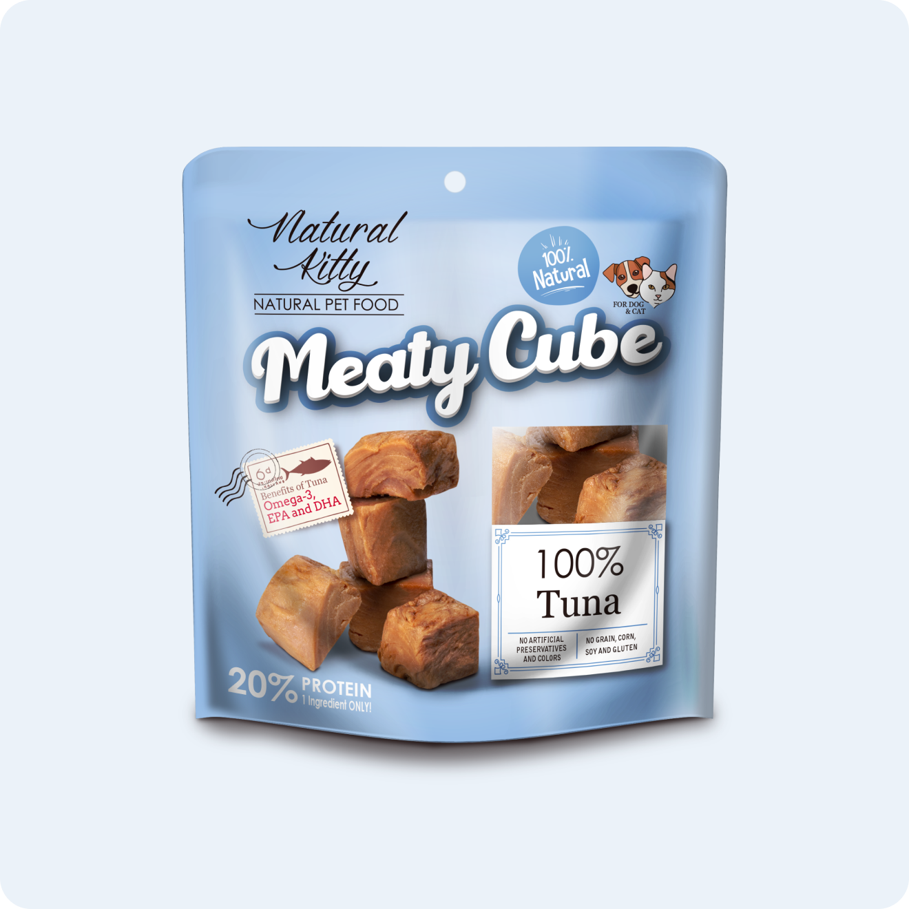 NATURAL KITTY М’ЯСНІ КУБИКИ З ТУНЦЯ ДЛЯ КОТІВ 60 г