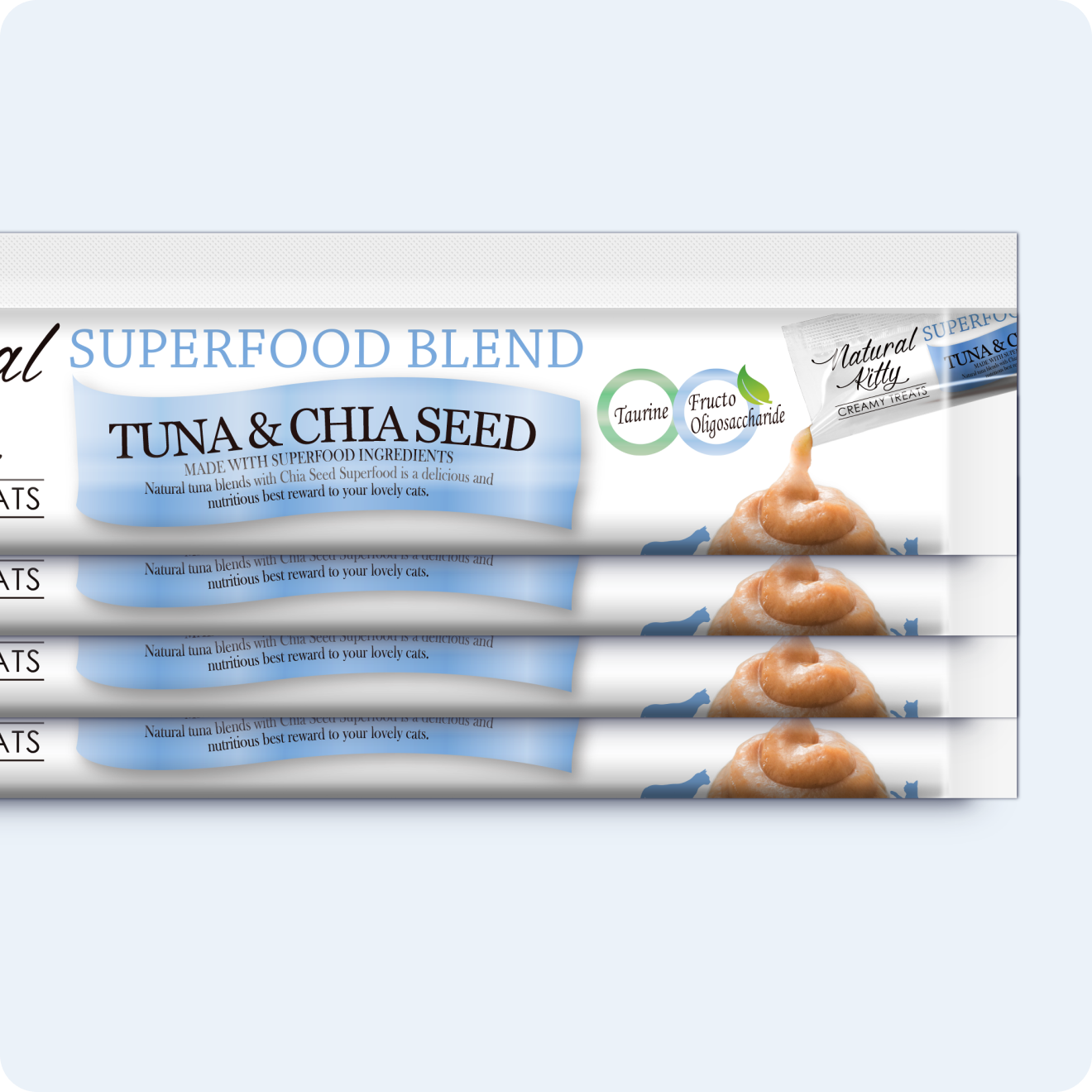 СУПЕРФУД ДЛЯ КОТІВ З ТУНЦЕМ ТА НАСІННЯМ ЧІА 4х12 г