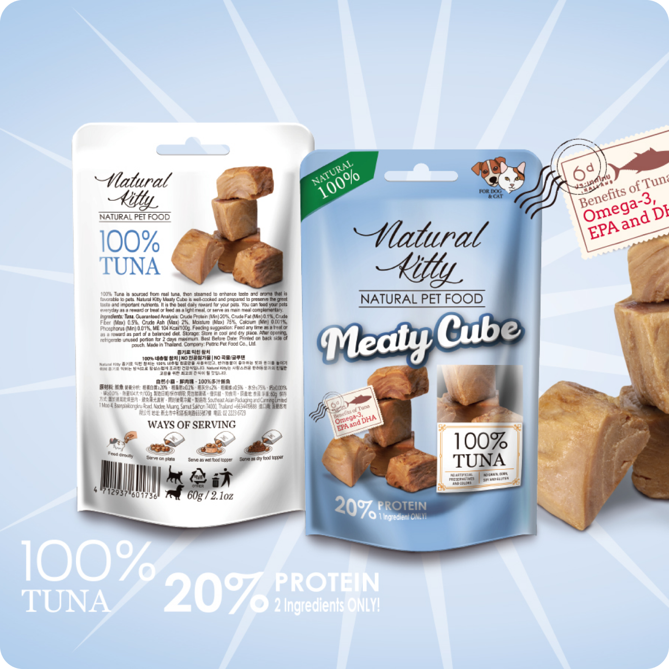 NATURAL KITTY М’ЯСНІ КУБИКИ З ТУНЦЯ ДЛЯ КОТІВ 60 г