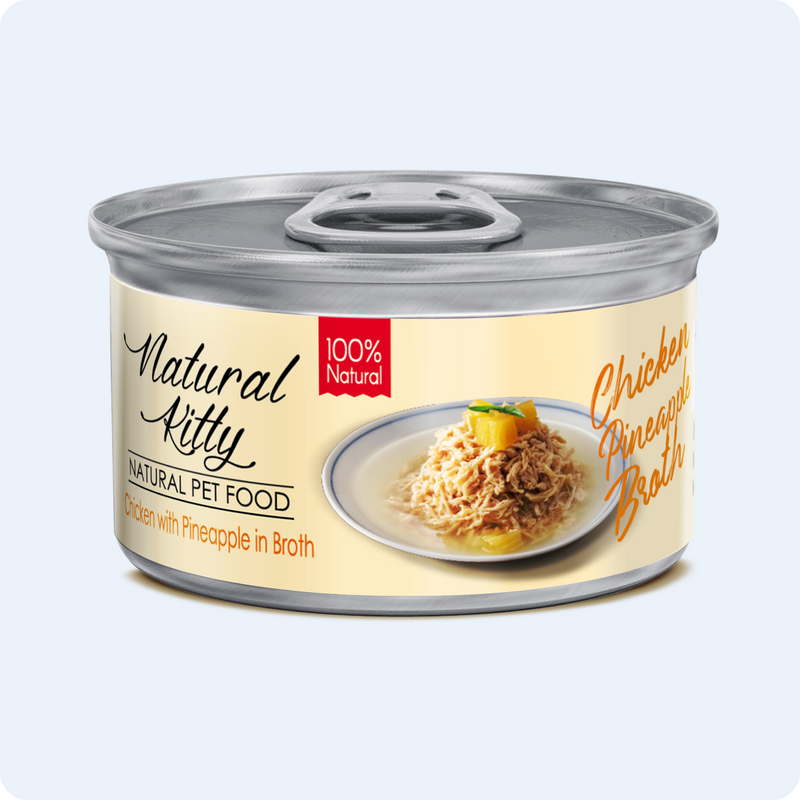 ВОЛОГИЙ КОРМ КУРКА З АНАНАСОМ У БУЛЬЙОНІ ДЛЯ КОТІВ 80 г.