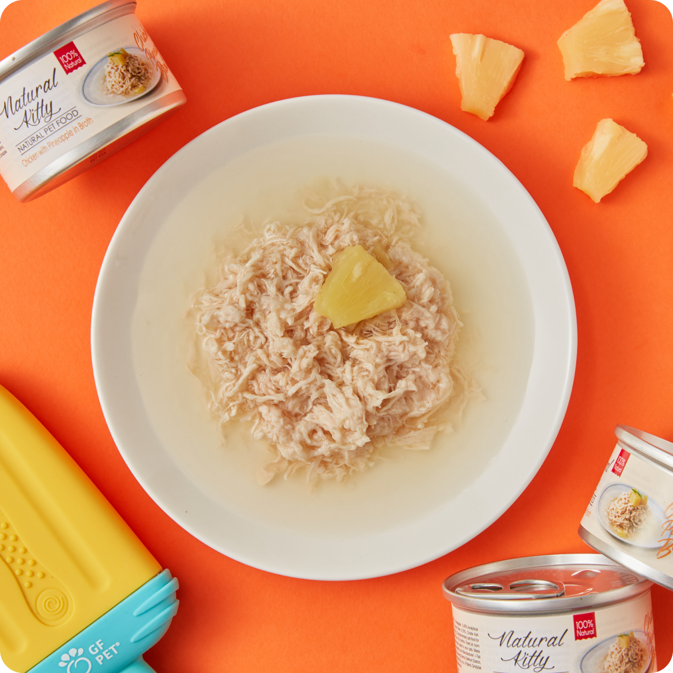 ВОЛОГИЙ КОРМ КУРКА З АНАНАСОМ У БУЛЬЙОНІ ДЛЯ КОТІВ 80 г.