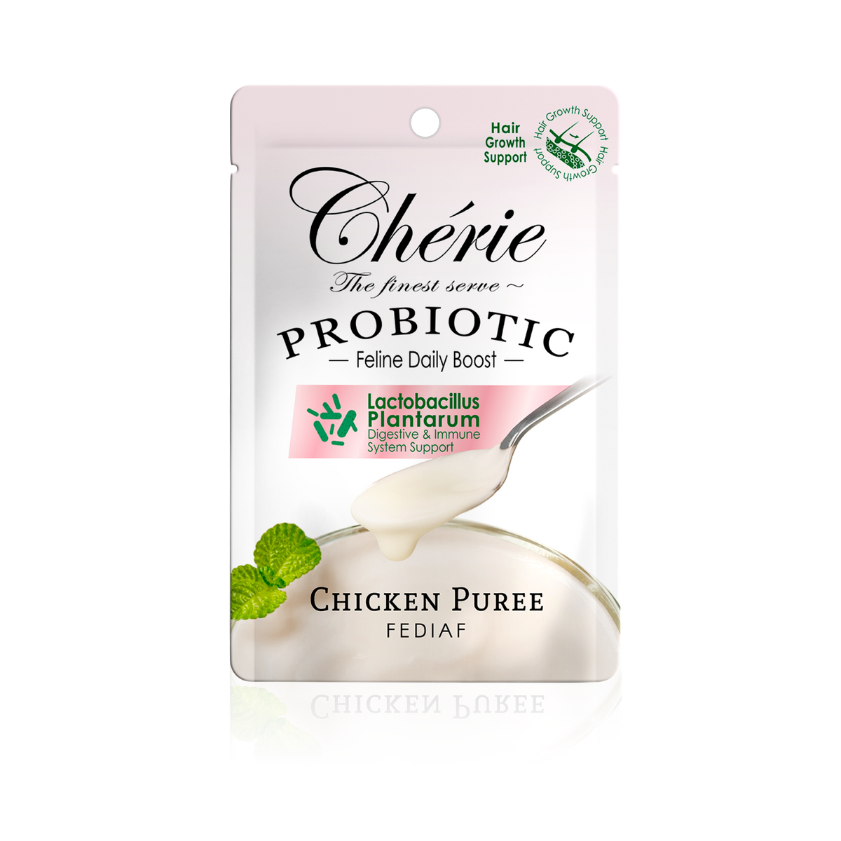 CHÉRIE ПЮРЕ З КУРКОЮ ДЛЯ КОТІВ, ЗДОРОВА ШЕРСТЬ 40 г