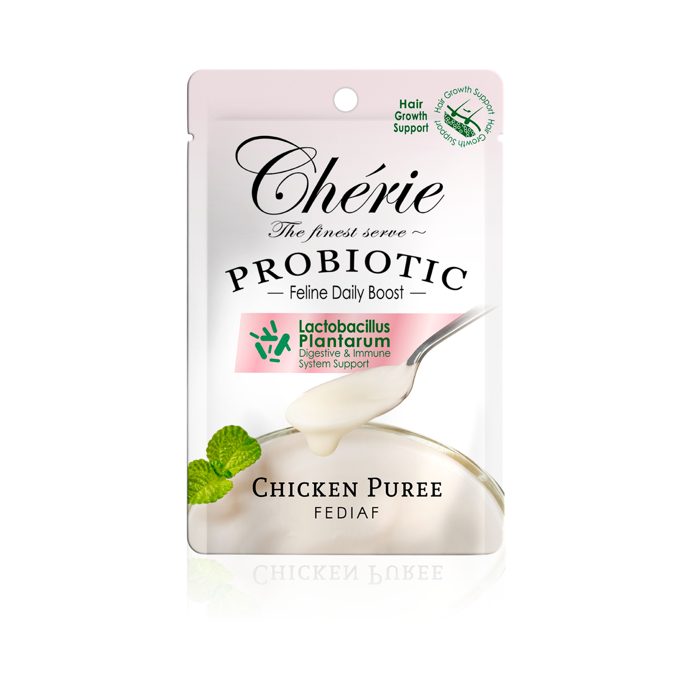 CHÉRIE ПЮРЕ З КУРКОЮ ДЛЯ КОТІВ, ЗДОРОВА ШЕРСТЬ 40 г