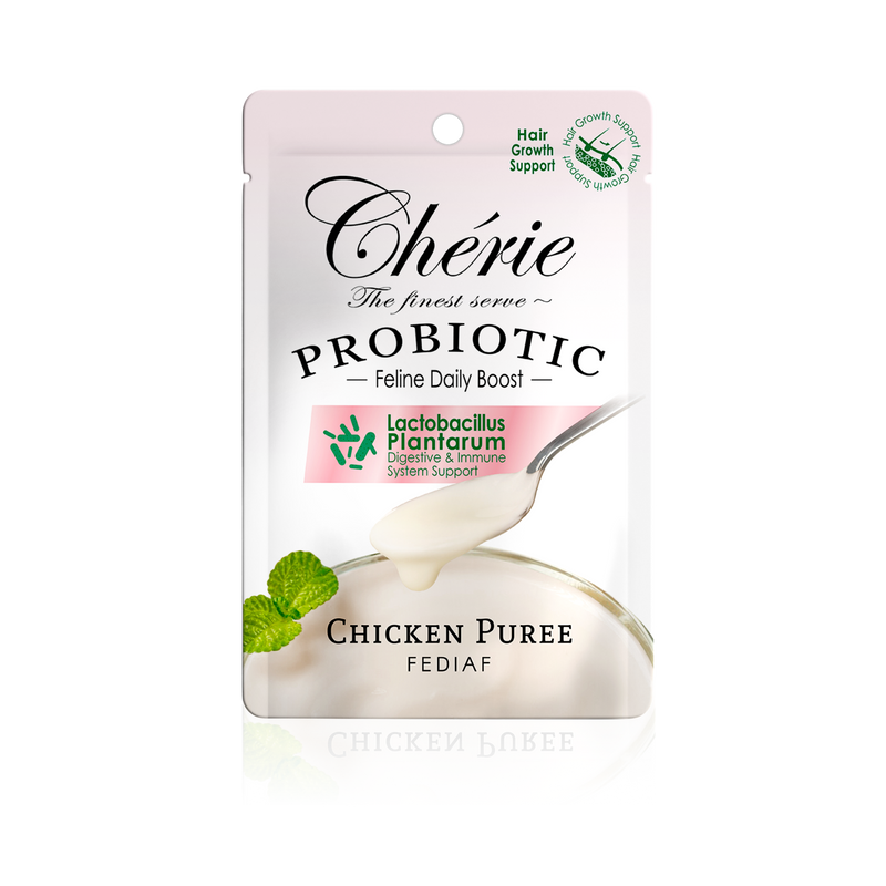 CHÉRIE ПЮРЕ З КУРКОЮ ДЛЯ КОТІВ, ЗДОРОВА ШЕРСТЬ 40 г